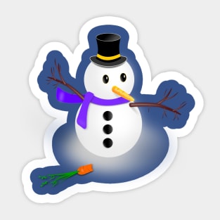 Christmas Snowman & Carrot Sticker